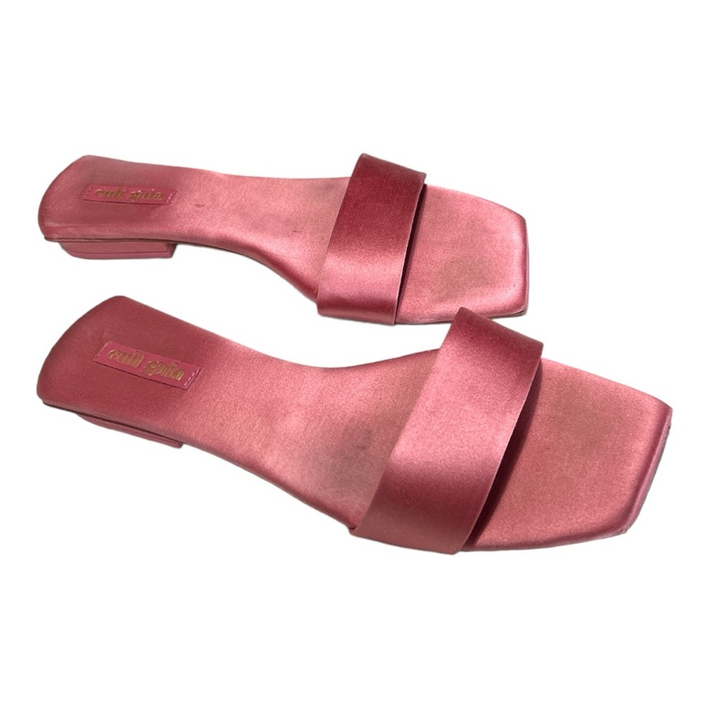 Cult Gaia Maya Minimalist Satin Flat Sandal Shoe Rose 39.5 Boho chic - Picture 2 of 10